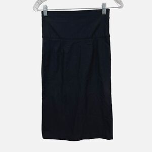 Janette John 3:16 Womens Pencil Skirt Stretch Vented Slit Back Zip Black Sz XS
